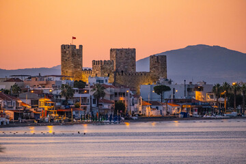 View of CANDARLI Fort in Candarli from The Sea, Izmir, Turkey