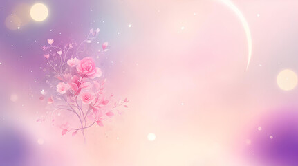 Obraz premium Pink background with branch. AI