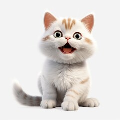 Obraz premium A playful cat in a cozy living room