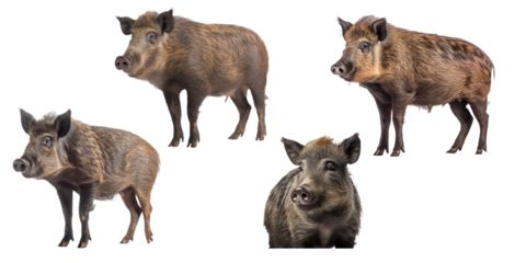 wild boar isolated on transparent background,transparency 