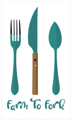 Farm To Fork Vector Illustration - Environmental Food