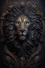 Fototapeta premium The lion could be seen as a symbol of protection and defense, or a protector of the people.