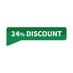 24 Discount In Green Rectangle Shape For Promotion Sale Business
