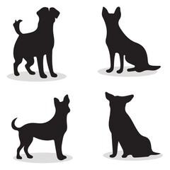 Appenzeller Dog silhouettes and icons. Black flat color simple elegant Appenzeller Dog animal vector and illustration.