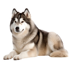 Alaskan Malamute dog isolated on transparent background,transparency 