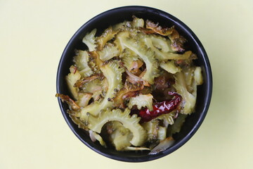 Bitter gourd fry, karela subji