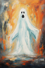 Halloween Ghost Wall Art Print