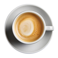cup of coffee with foam isolated on transparent background - cooking, food, drink or diet design elements, PNG