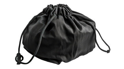 black fabric bag isolated on transparent background,transparency 