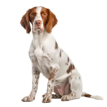 Brittany Spaniel dog,big dog isolated on transparent background,Transparency 