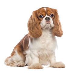 Cavalier king chales spaniel,Cute dog isolated on transparent background 