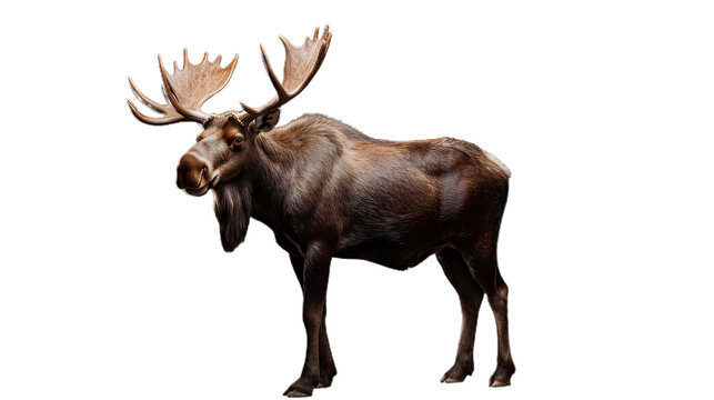 Moose Deer Standing. Isolated on Transparent background.