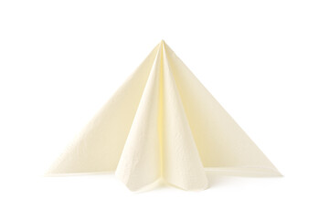Beige paper napkins on white background studio shot