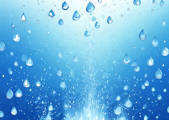 抽象的な青い水滴と水しぶき