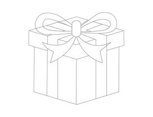 Gift box icon. Gift box outline vector design.
