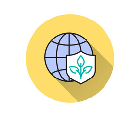 Environment protection flat icon with long shadow for graphic and web design.
