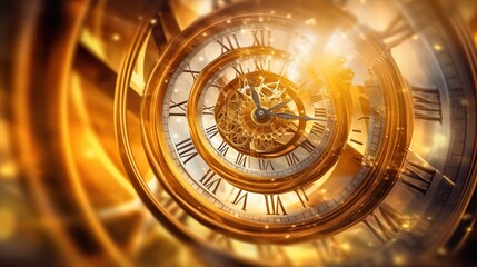 time spiral concept image Unusual watch with roman arabic numerals and clock hands