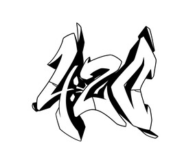 420 font in graffiti style. Vector illustration.