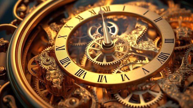 time spiral concept image Unusual watch with roman arabic numerals and clock hands