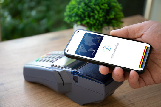 phone face scanning id payment purchase on paypass online terminal