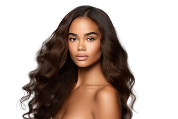 Naklejka premium Studio portrait of a beautiful African American woman with clean healthy skin isolated on transparent png background.