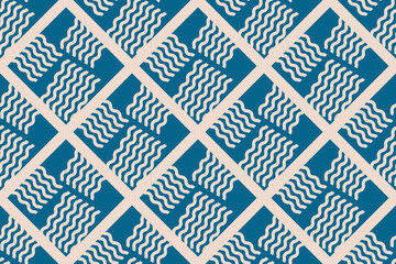 Seamless Abstract Wave Pattern with blue and white color
