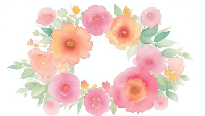 Water color round flowers