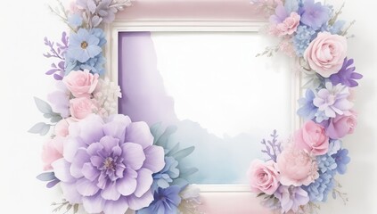 Water color frame flowers