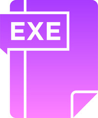 Obraz premium EXE Glyph Gradient Icon pictogram symbol visual illustration