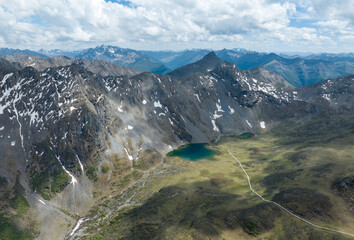 Beautiful view of high altitude mountain and lake landscape in Sichuan,China