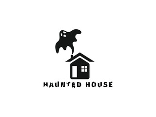 haunted house logo design - obrazy, fototapety, plakaty