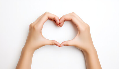 Obraz premium two hands forming a heart shape. generative AI