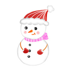 snowman with red hat and scarf