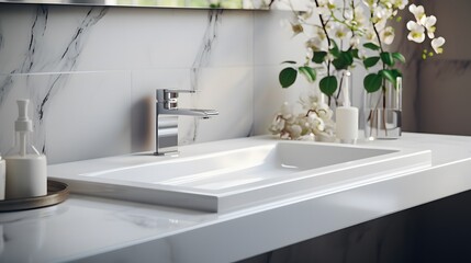 white sink in stylish bathroom interior modern bathroom interior