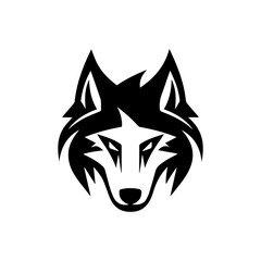 Wolf head logo icon, wolf face vector Illustration, on a isolated background