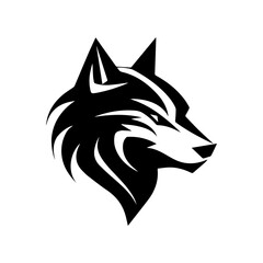 Wolf head logo icon, wolf face vector Illustration, on a isolated background