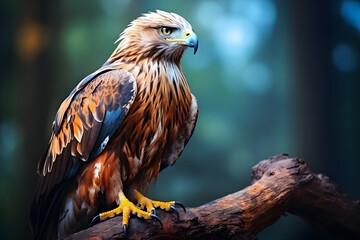 Obraz premium The way an eagle looks in a majestic posture. Ai generated art
