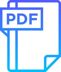 PDF Line Gradient Icon pictogram symbol visual illustration