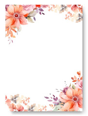 Obraz na płótnie Canvas Vintage delicate greeting invitation card template design with peach poppy floral