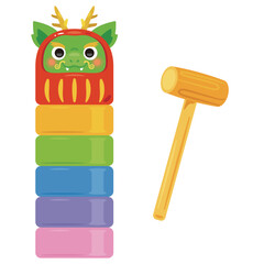 辰の達磨落とし