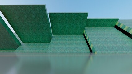 3d render abstract architecture background building geometric shape