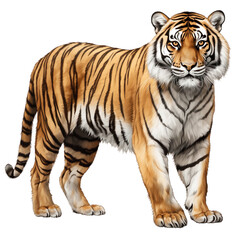 Fototapeta premium The tiger, king of the beasts. The majesty of the beast. Graphic material about animals. Generative AI