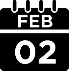 02-February - 02 Glyph black Icon pictogram symbol visual illustration