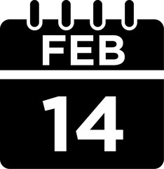 02-February - 14 Glyph black Icon pictogram symbol visual illustration