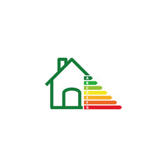 Energy efficient house icon isolated on transparent background