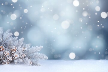 Fototapeta na wymiar christmas tree with snow background