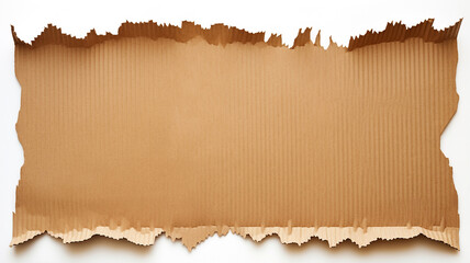 Torn corrugated cardboard isolated on white background