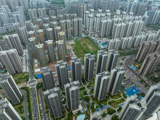 Aerial view of urbanization in China