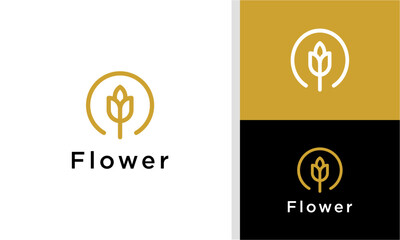 Floral ornament logo and icon. Abstract beauty flower logo design collection.
