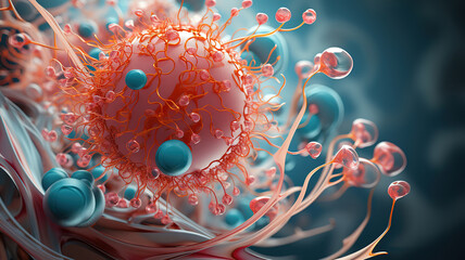 Diagram showing ovarian cancer. generative ai